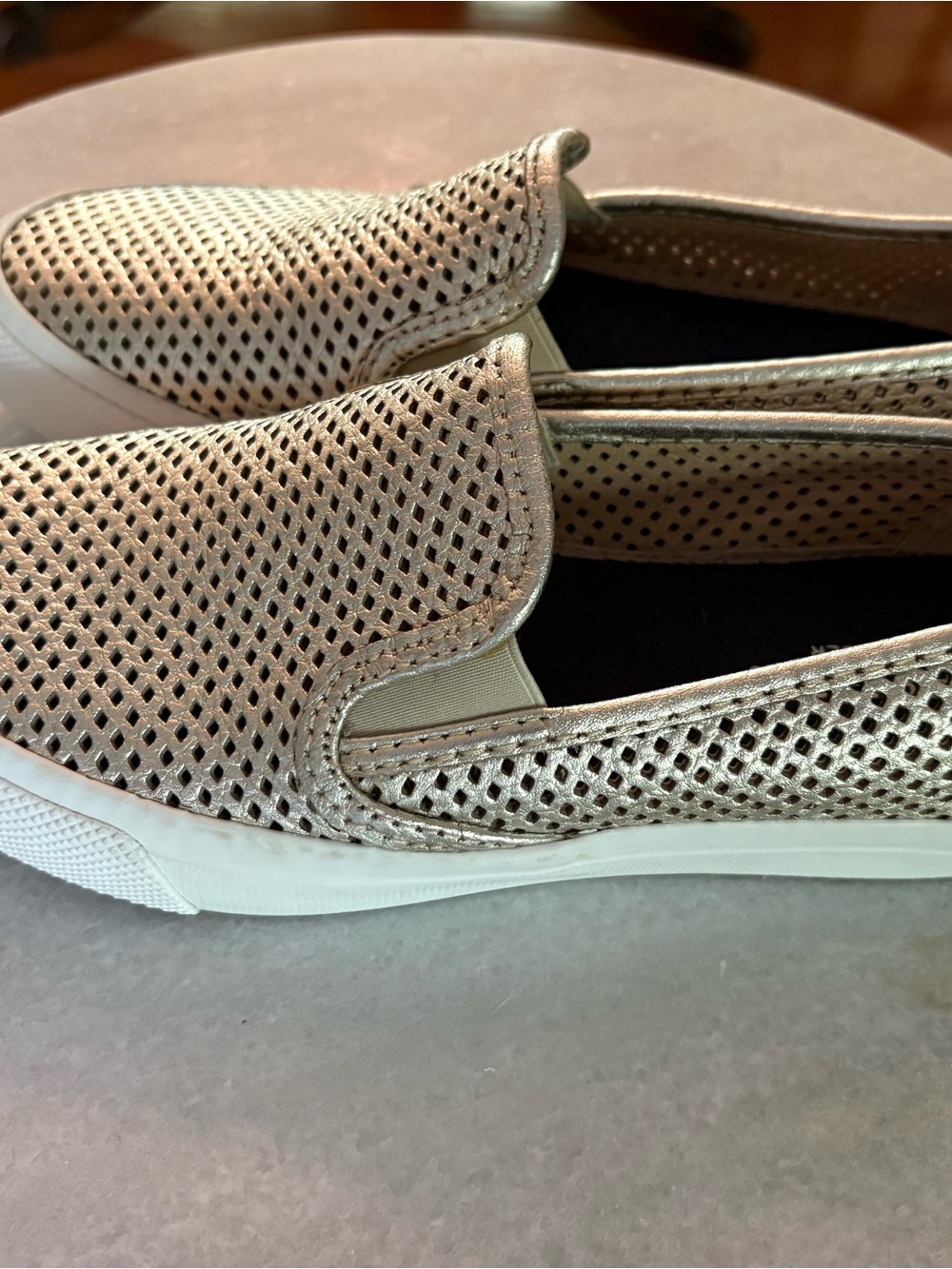 Walk on Sunshine in these Gold Sperry Slip-Ons